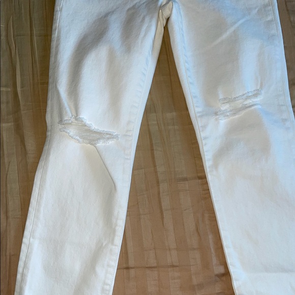 NWT Madewell Tile White The Perfect Vintage Crop Jean Knee Rip Edition Size 23 - Picture 9 of 16